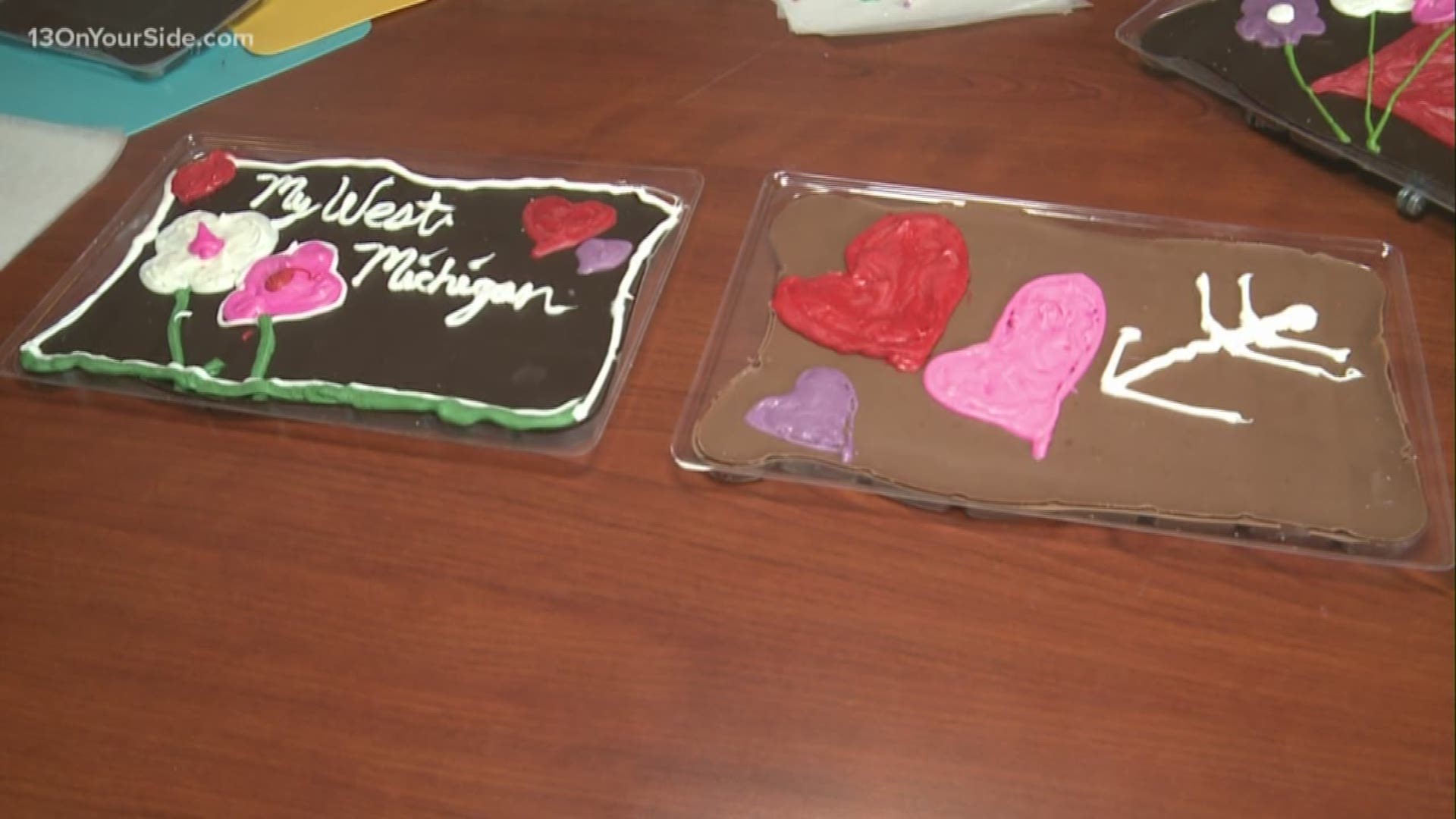 Sasha and Val take a crash course in chocolate making/decorating on My West Michigan Tuesday.