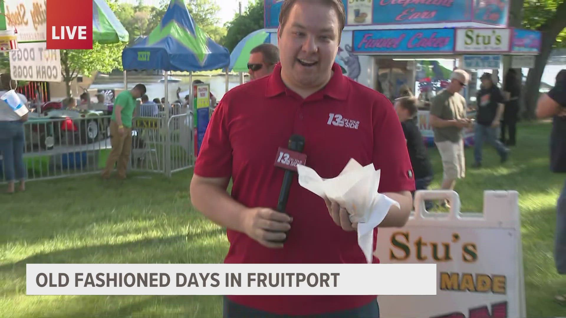 Lots of events and food to take in this weekend at Old Fashioned Days in Fruitport! Meteorologist Michael Behrens tries some of the local fare!