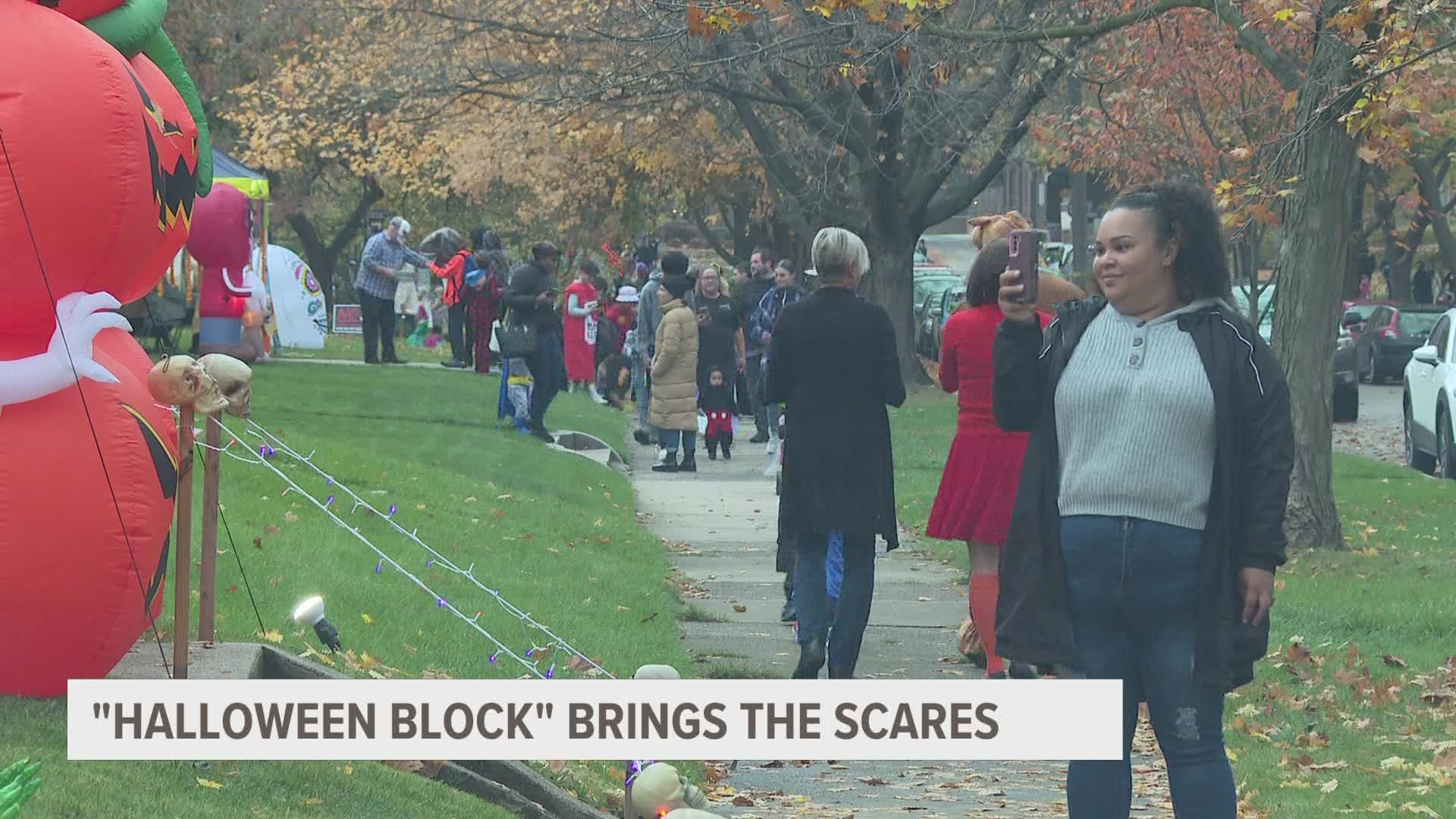 Every year, Cambridge Avenue in East Grand Rapids puts on an impressive display of skeletons and ghosts, with each home getting in on the fun.