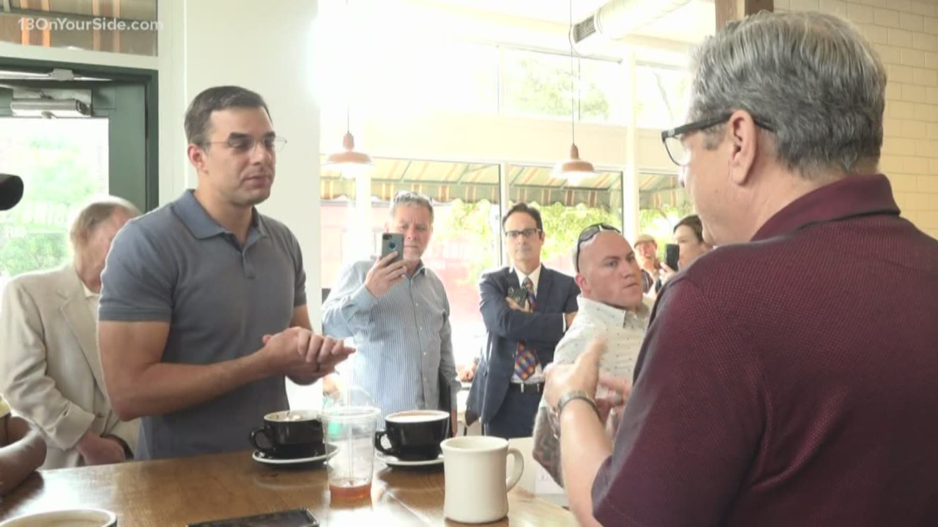 Amash planned five meetings at coffee shops around the Grand Rapids area.