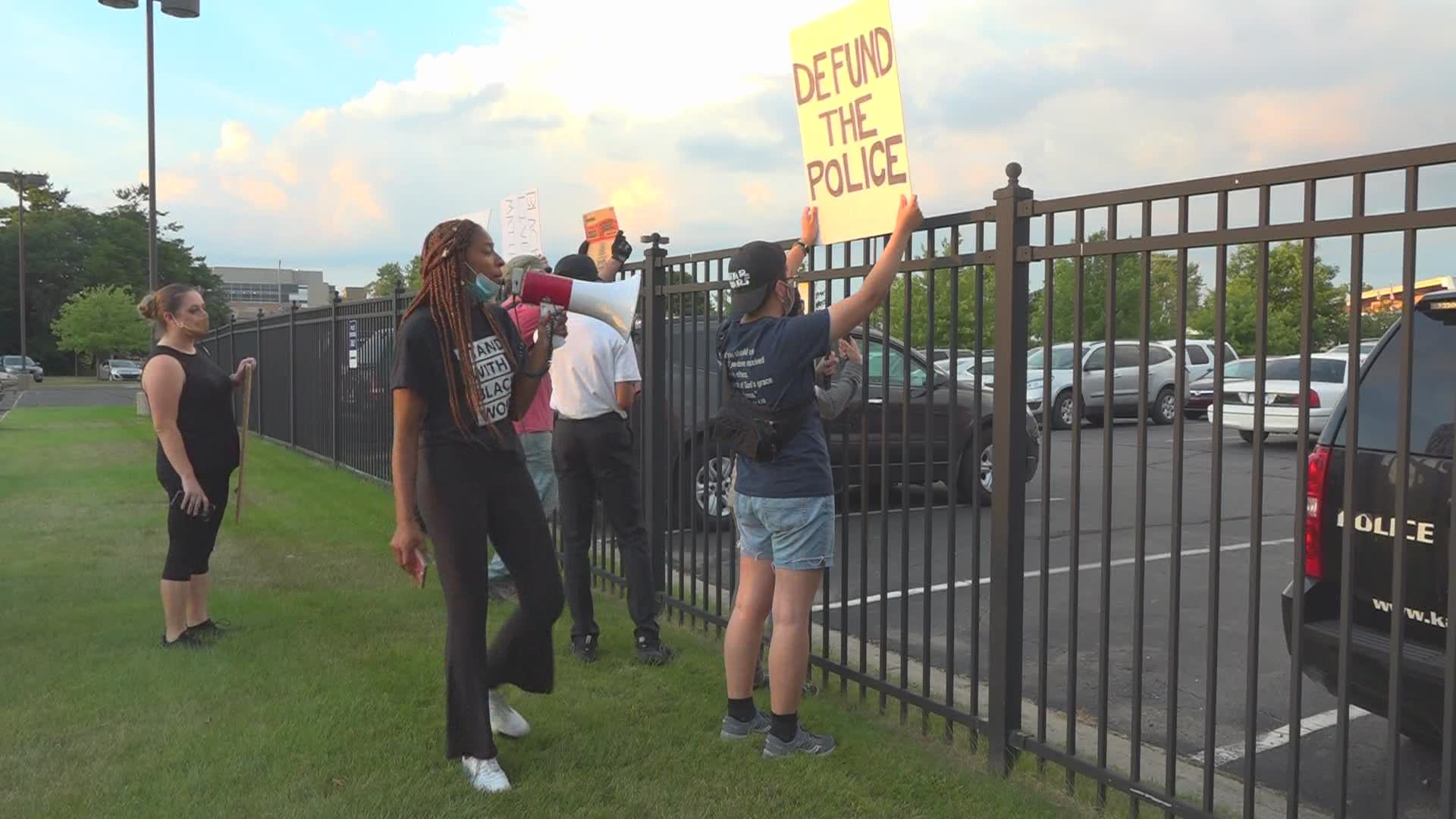 Demonstrators said they were demanding "accountability and answers for police actions."