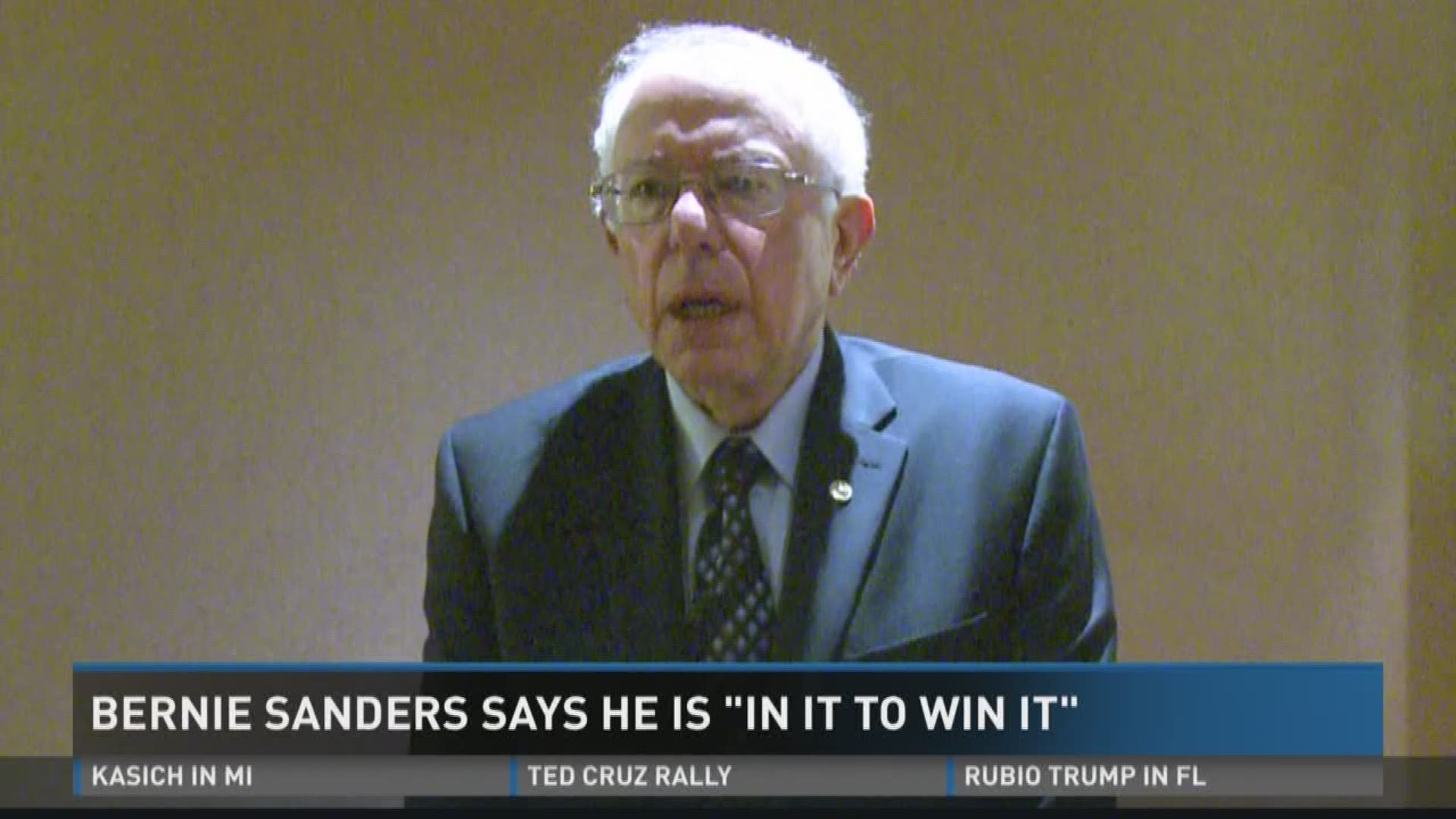 Sanders told WZZM 13's Phil Dawson that he will not drop out of the race if he gets second place.