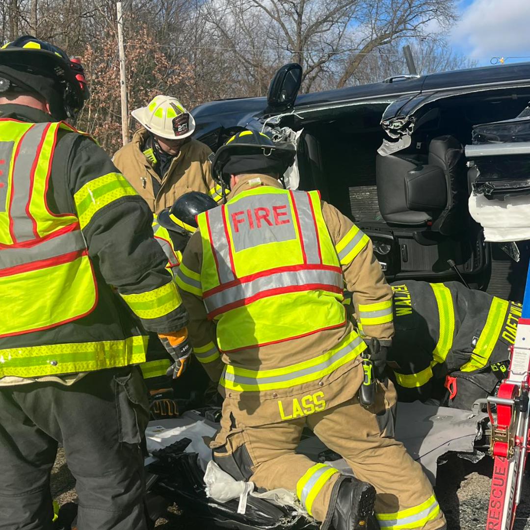 Driver extricated from overturned vehicle in Walker, rushed to trauma ...
