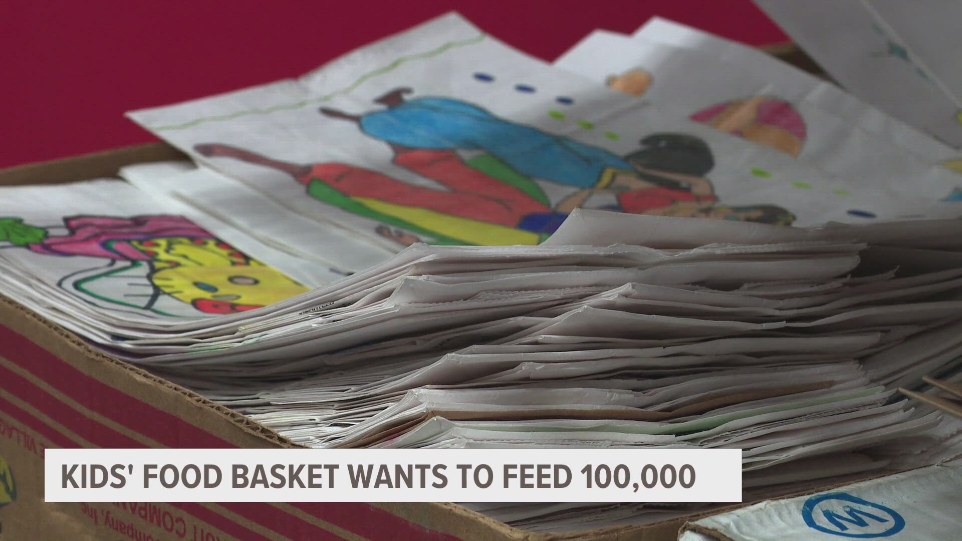 The bags will be used to distribute meals to thousands of children in West Michigan.