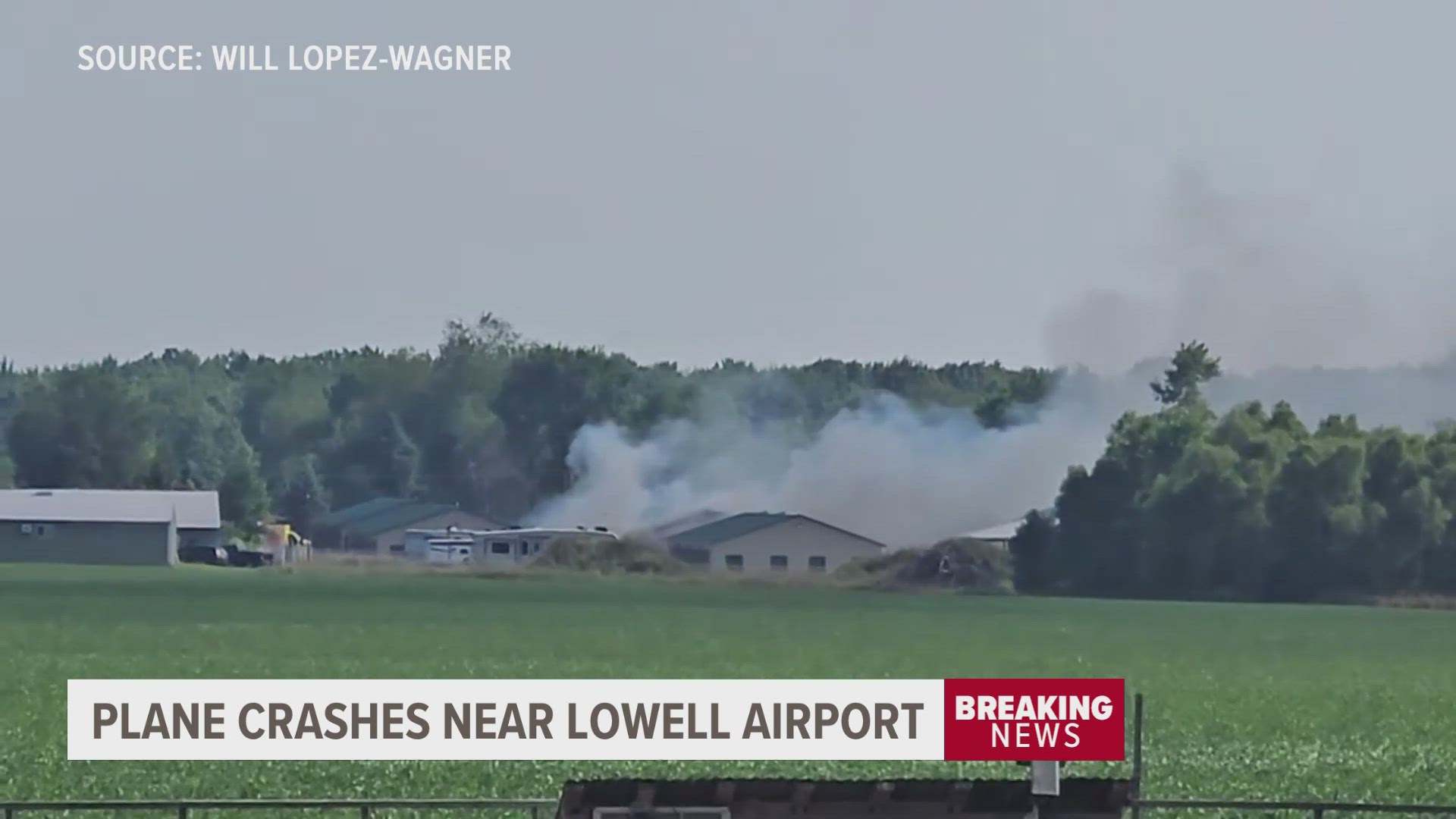 A plane crashed into a Lowell storage facility, officials report.