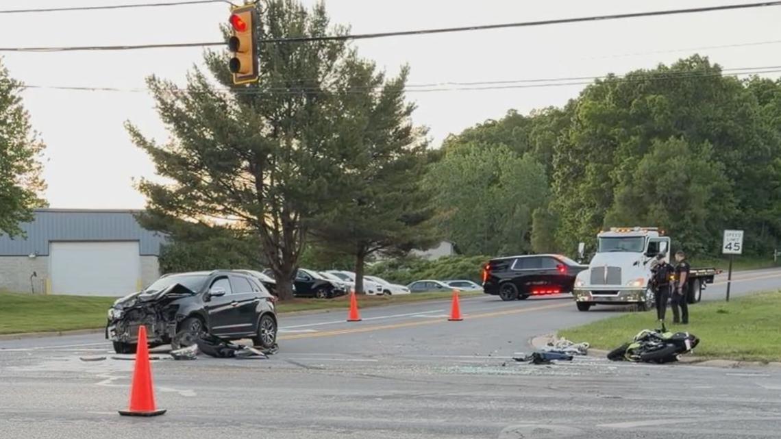 KCSO: Motorcyclist taken to hospital with minor injuries following a crash in Plainfield Township