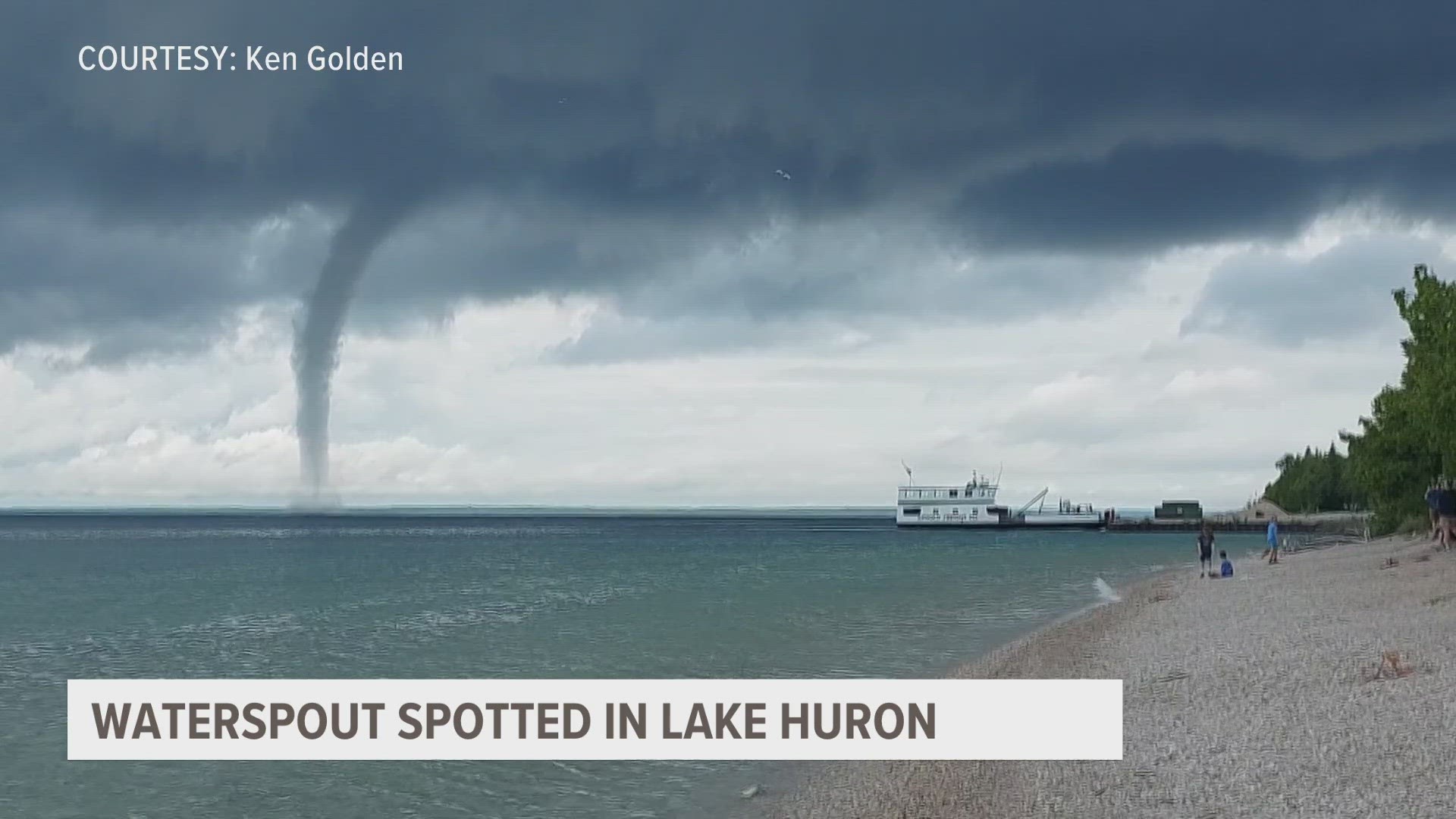 The National Weather Service put out a Special Marine Warning that included areas east of the Mackinac Bridge to Presque Isle Light when the waterspout was spotted.