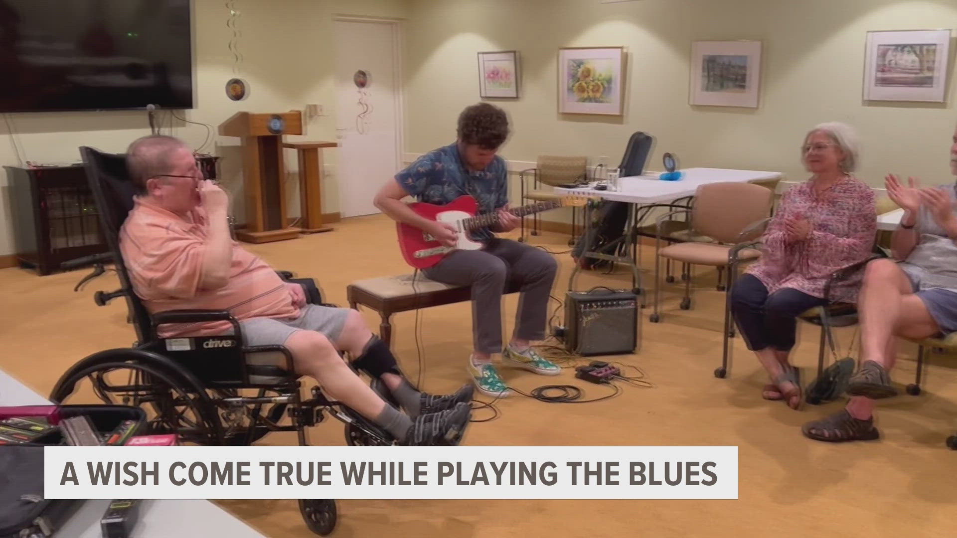 A hospice patient in West Michigan got a special wish fulfilled while playing harmonica with his family.