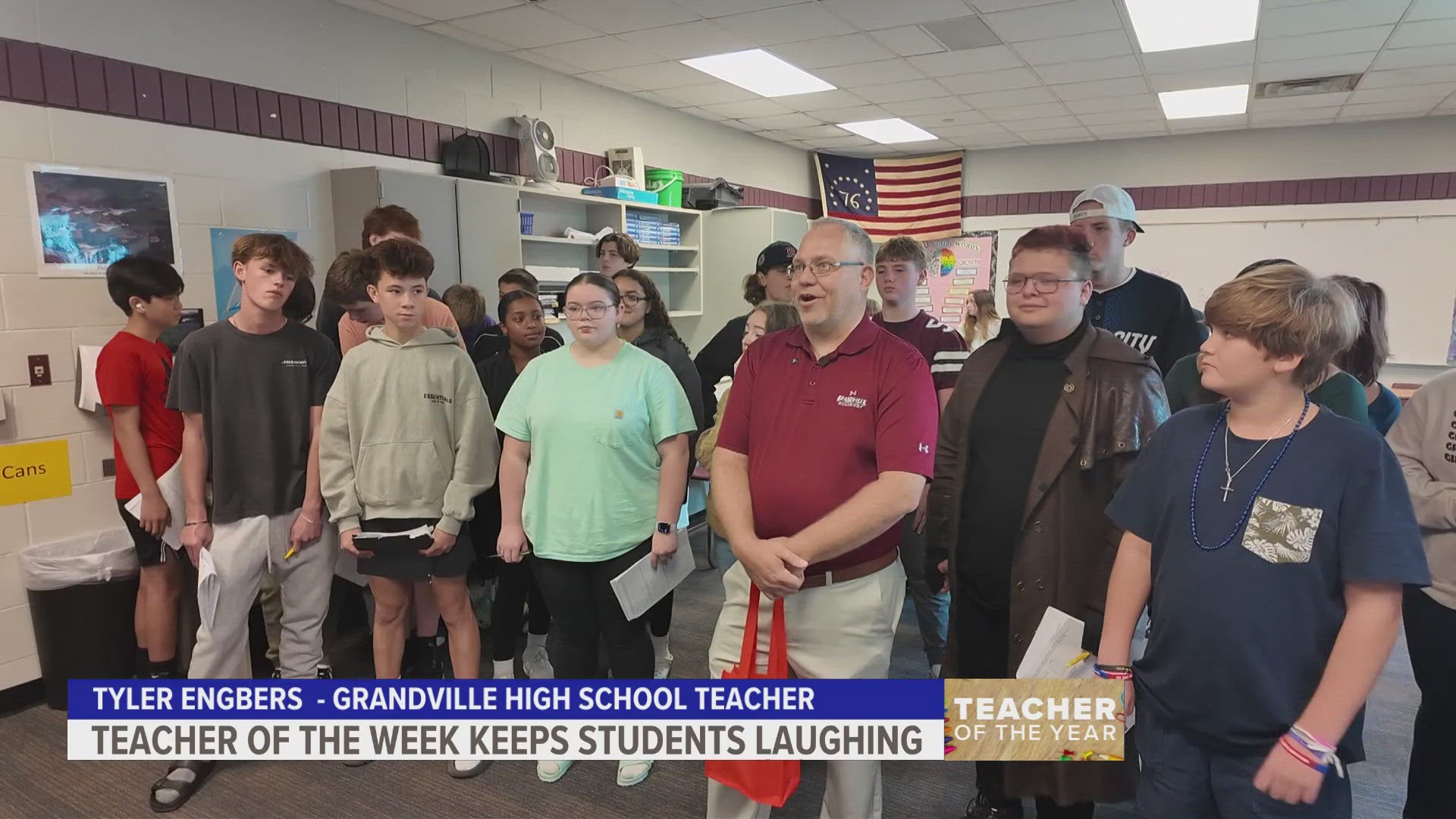 This newest Teacher of the Week has dedicated his entire, nearly three-decade-long career to Grandville HS and has a funny way of connecting with students.