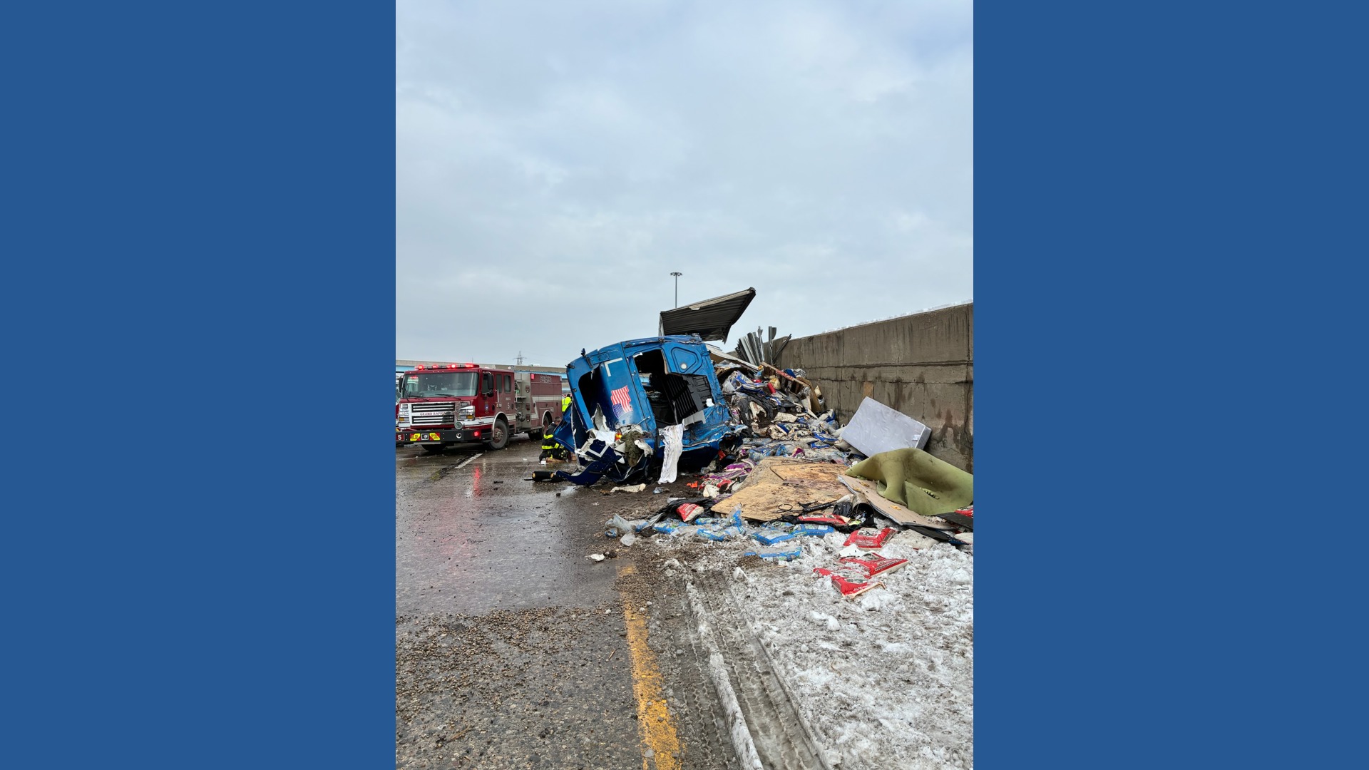Westbound I-196 to southbound US-131 ramp closed after semi crash on S ...