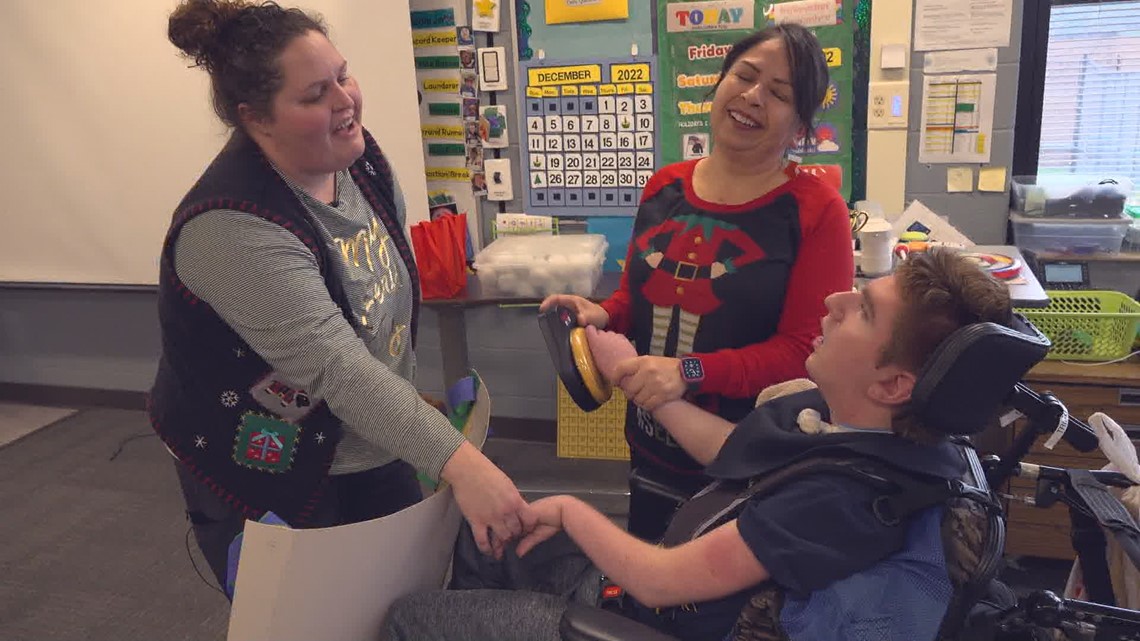 Special needs students give creative surprise to teacher | wzzm13.com
