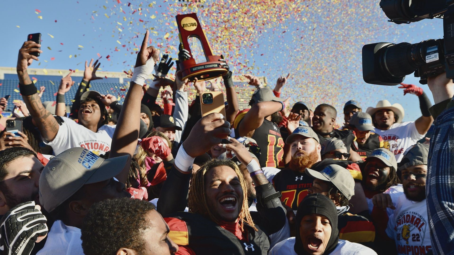 Ferris State returns home after winning back-to-back National Championships in the Division 2 football game.