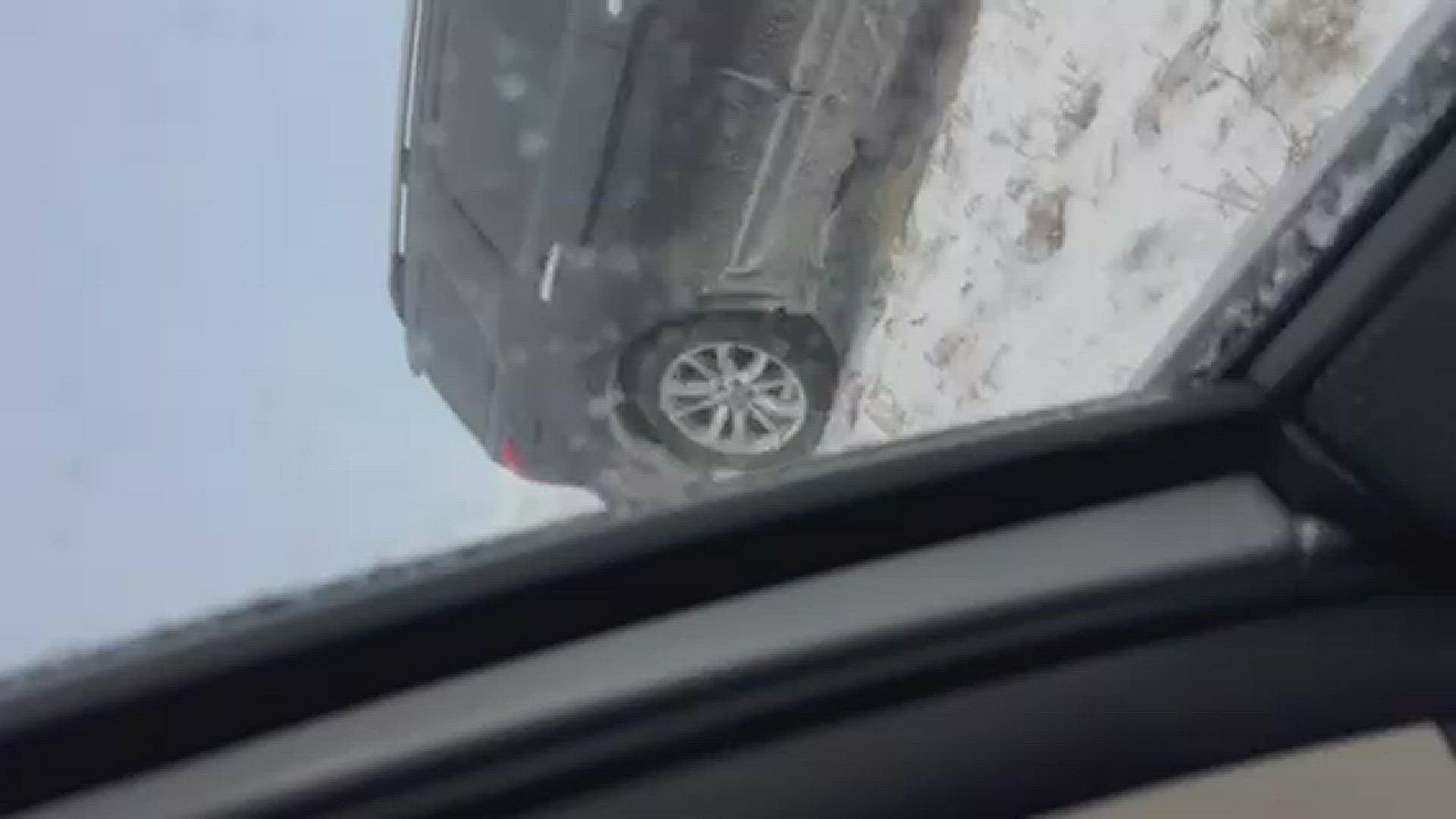 Witness takes video of multiple vehicle pile-up in Ionia County