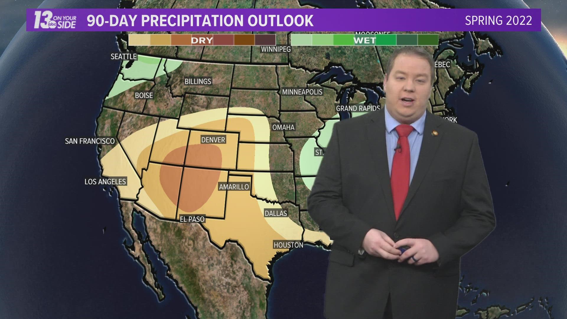 Meteorologist Michael Behrens is here to tell us what kind of conditions to expect over the next three months.