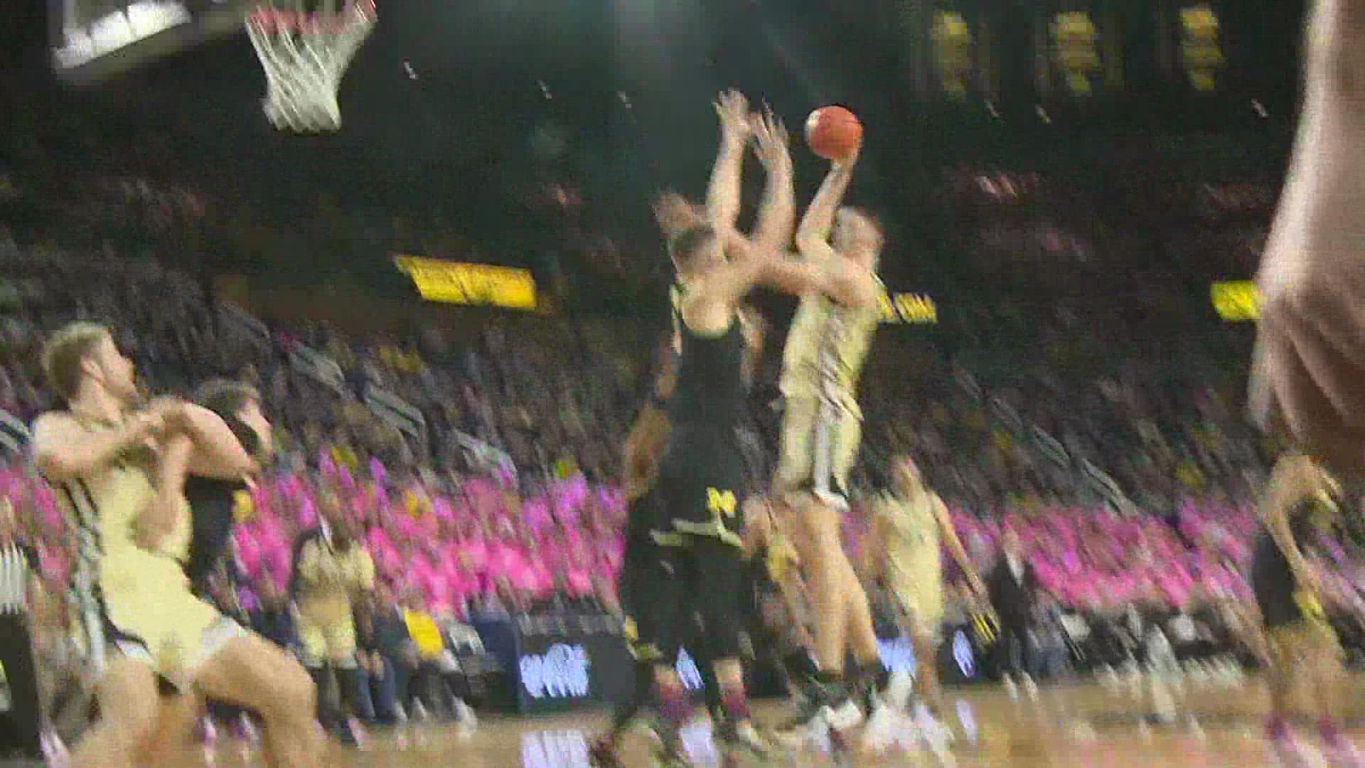 The Boilermakers topped Michigan 75-70.