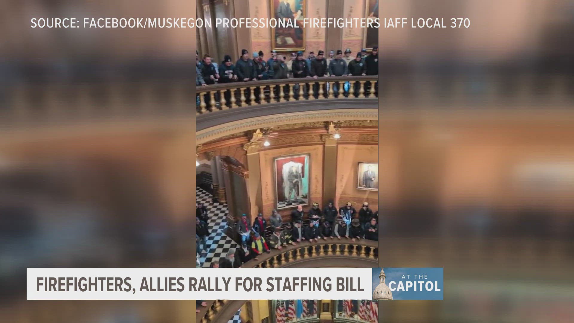 Rallygoers pushed for the House to immediately take up a bill that would make minimum staffing a topic that must be discussed when certain public employees bargain.