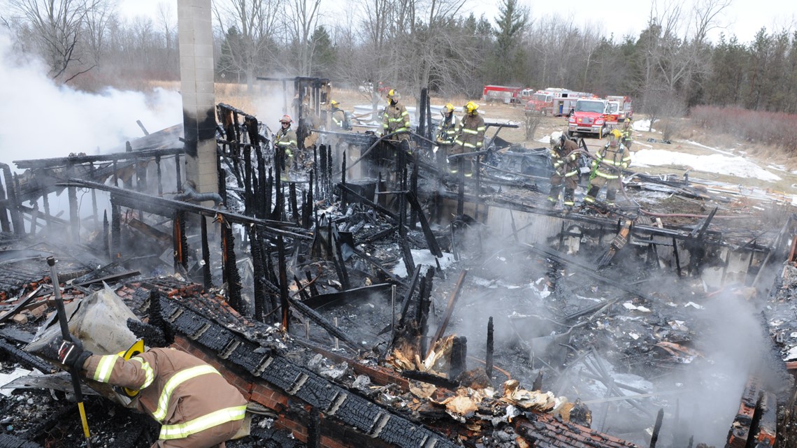 Suspected propane gas explosion destroys Allegan County home