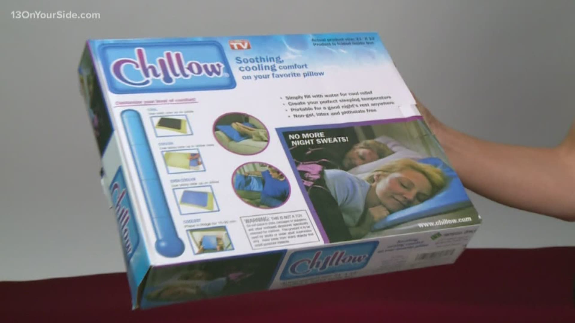 In the latest edition of "Try It Before You Buy It" 13 On Your Side's Kristin Mazur puts the "Chillow" to the test to see if it can help battle night sweats and provide a better night's rest.