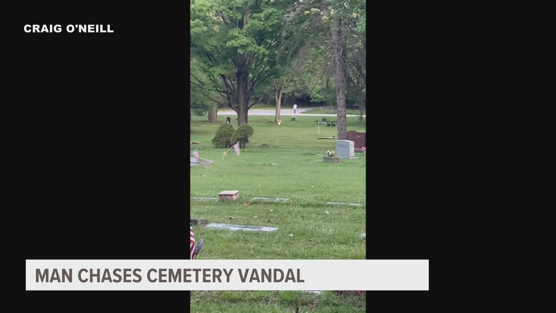 Craig O'Neill is a marathoner. Thursday night when he was going for a run through Woodlawn Cemetery he saw the vandal and caught him on camera.