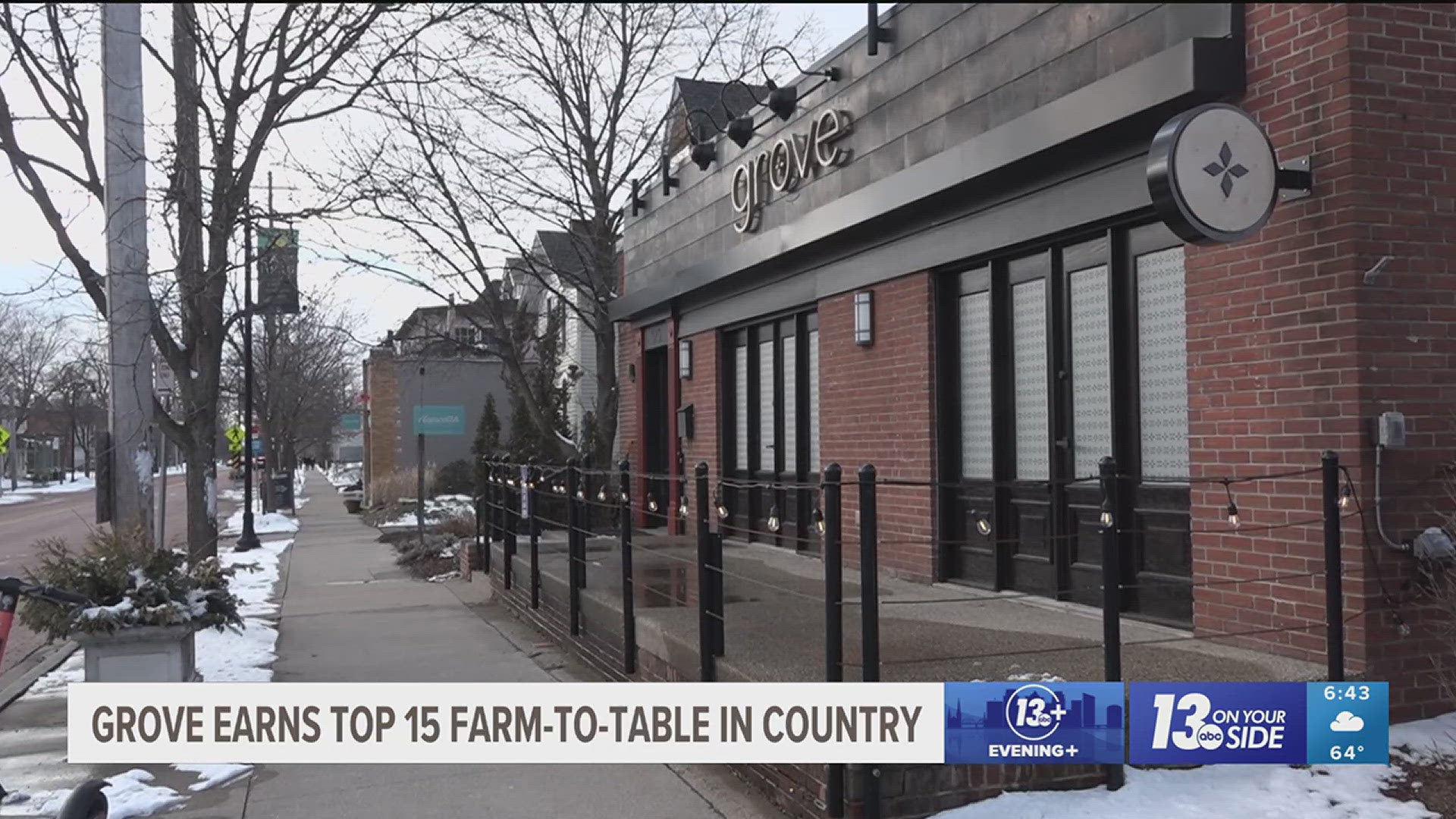 Grove is one of 15 restaurants in the U.S. to be recognized by a panel of six judges for its "commitment to seasonal, sustainable and locally sourced cuisine."