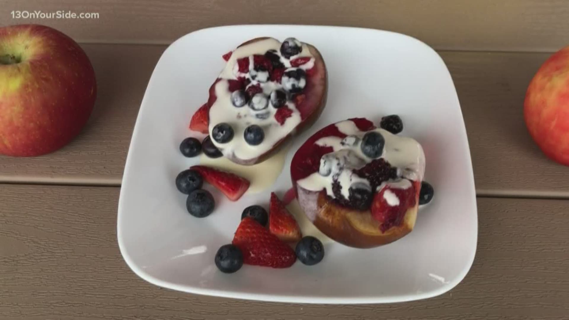 The perfect, summery sweet treat -- grilled peaches!   Kirk caught up with Grace DeRoccha from Blue Cross Blue Shield to try out a recipe for grill pouch peaches.
