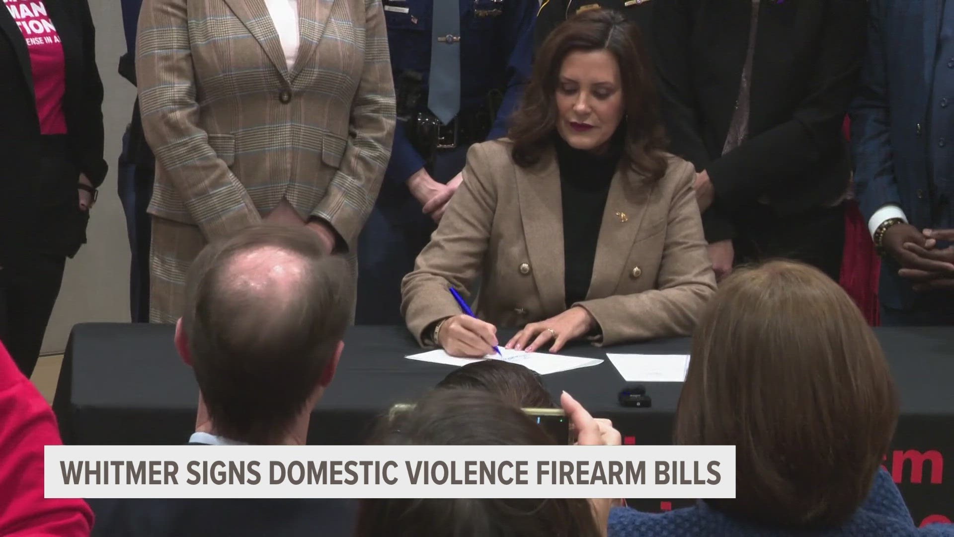 Whitmer said at Monday's signing that prohibiting gun possession for people involved in domestic violence it's "just common sense.”