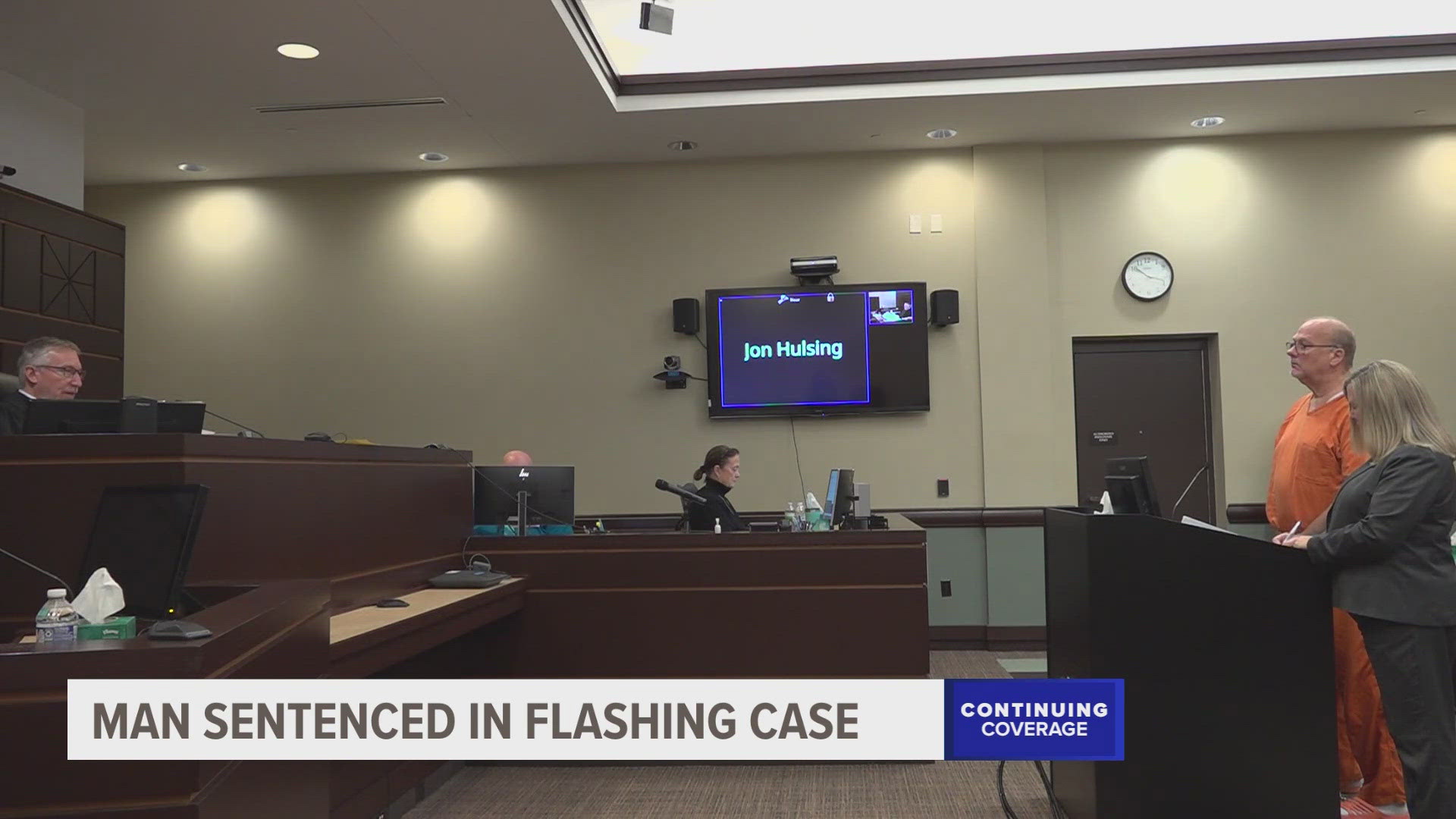 Robert Linscott, 68, pleaded no contest after he admitted to flashing the young employees on two separate occasions.