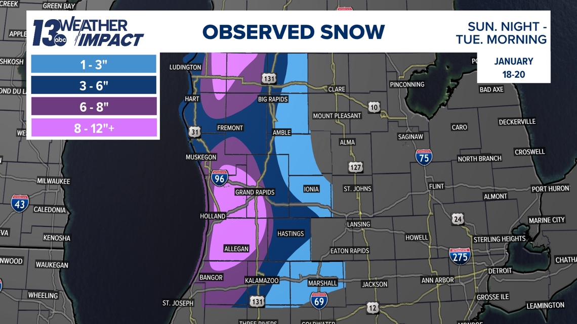 How much snow did we get? | wzzm13.com