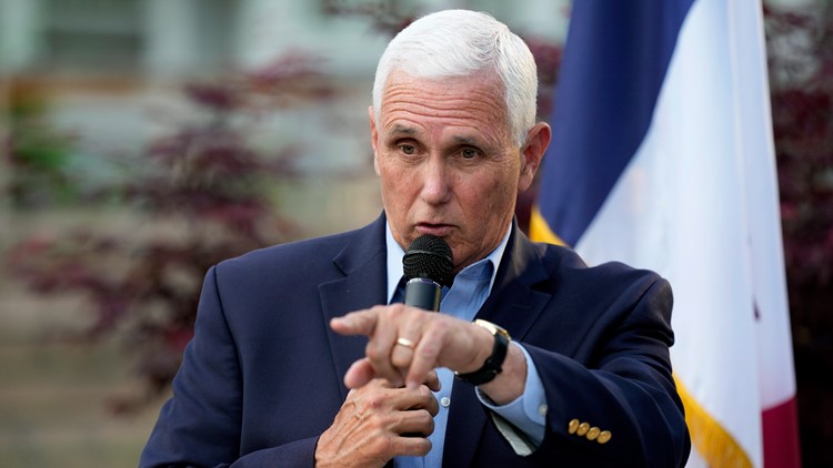 Former Vice President Mike Pence is speaking in Grand Rapids Wednesday evening