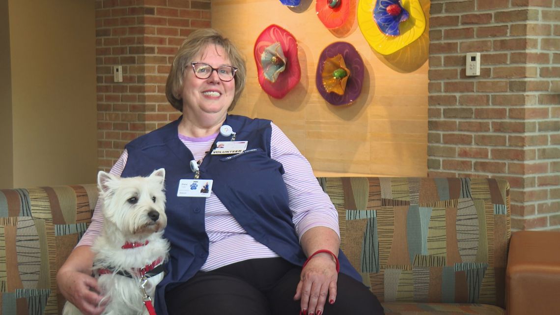 She spent 57 days in this hospital praying for a miracle. Now she says thank you through her dog