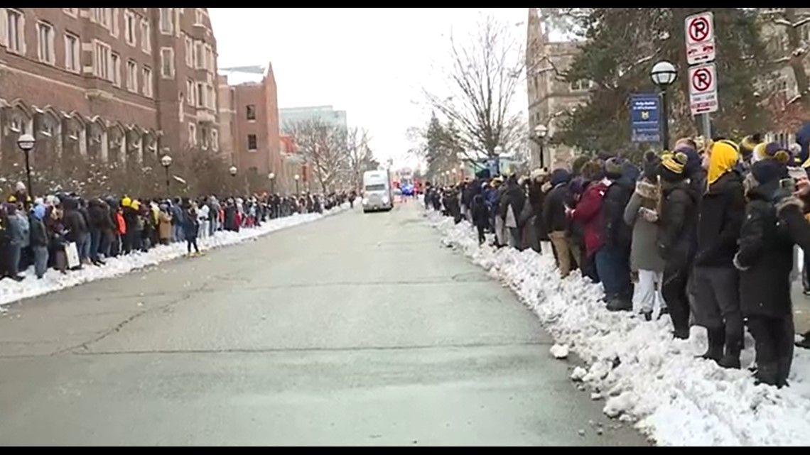 Michigan is celebrating their National Championship in Ann Arbor