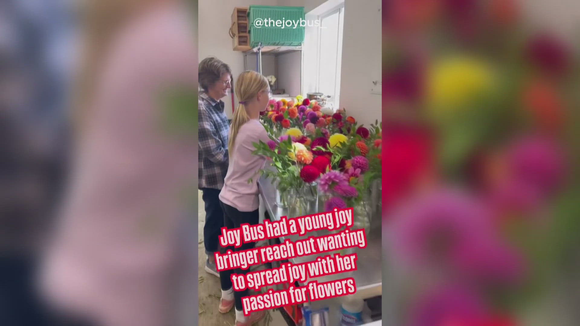 12-year-old Taya, who loves arranging flowers, made the bouquets and hand-delivered them to each room.