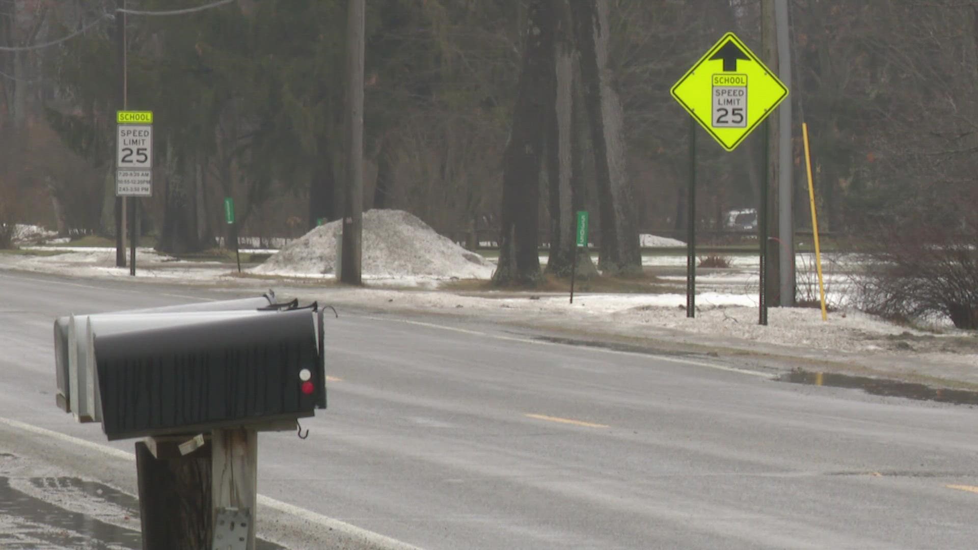 A 16-year-old girl walking to school was struck by a van in Egleston Township Tuesday morning.