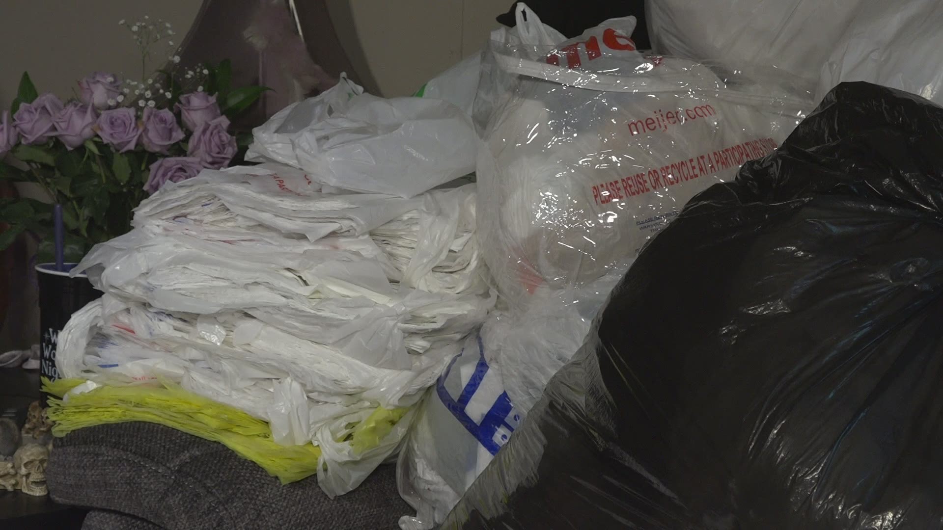 Two Grand Rapids women are on a mission to reduce the number of plastic bags that end up in landfills, and to help people without a home at the same time.