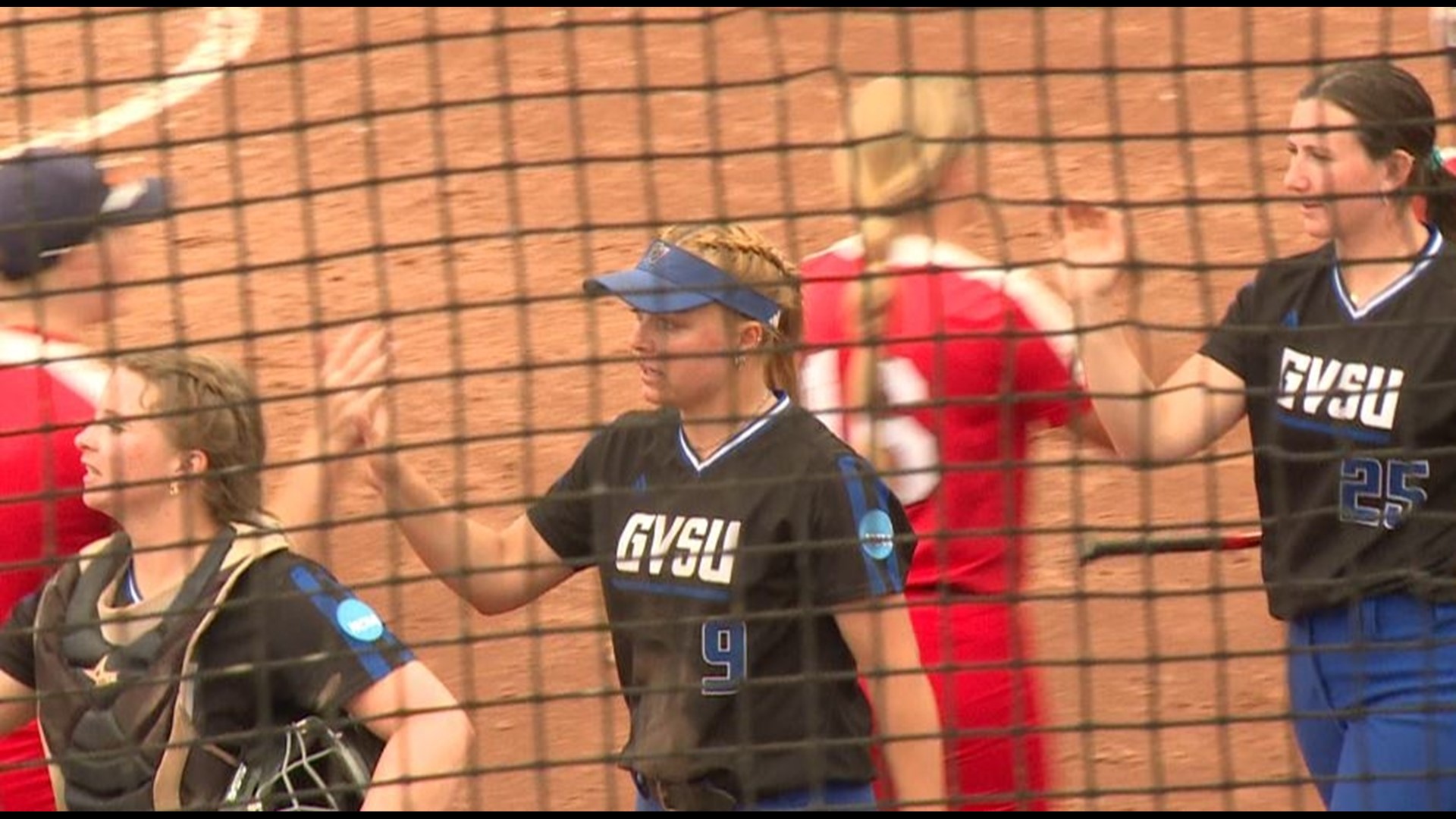 The two-seeded Grand Valley State softball team tallied a 6-0 victory over GLIAC foe and three-seeded Saginaw Valley State Friday (May 12) in NCAA Midwest Regional.