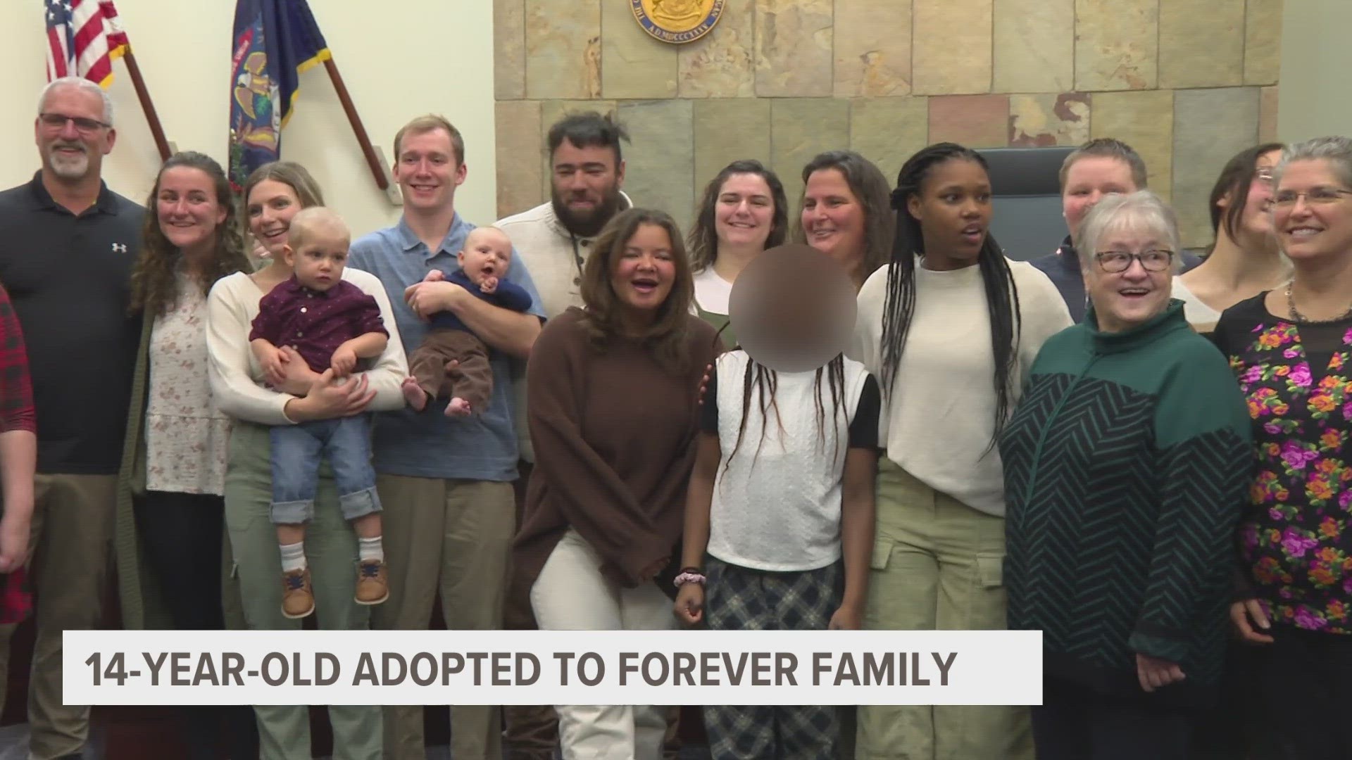 14-year-old Lailah was officially adopted by the Getter family Thursday during the Kent County Adoption Day.