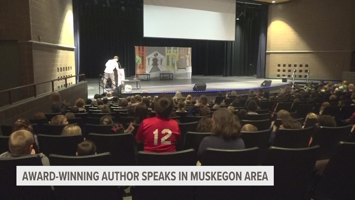 Award-winning author speaks at Muskegon school