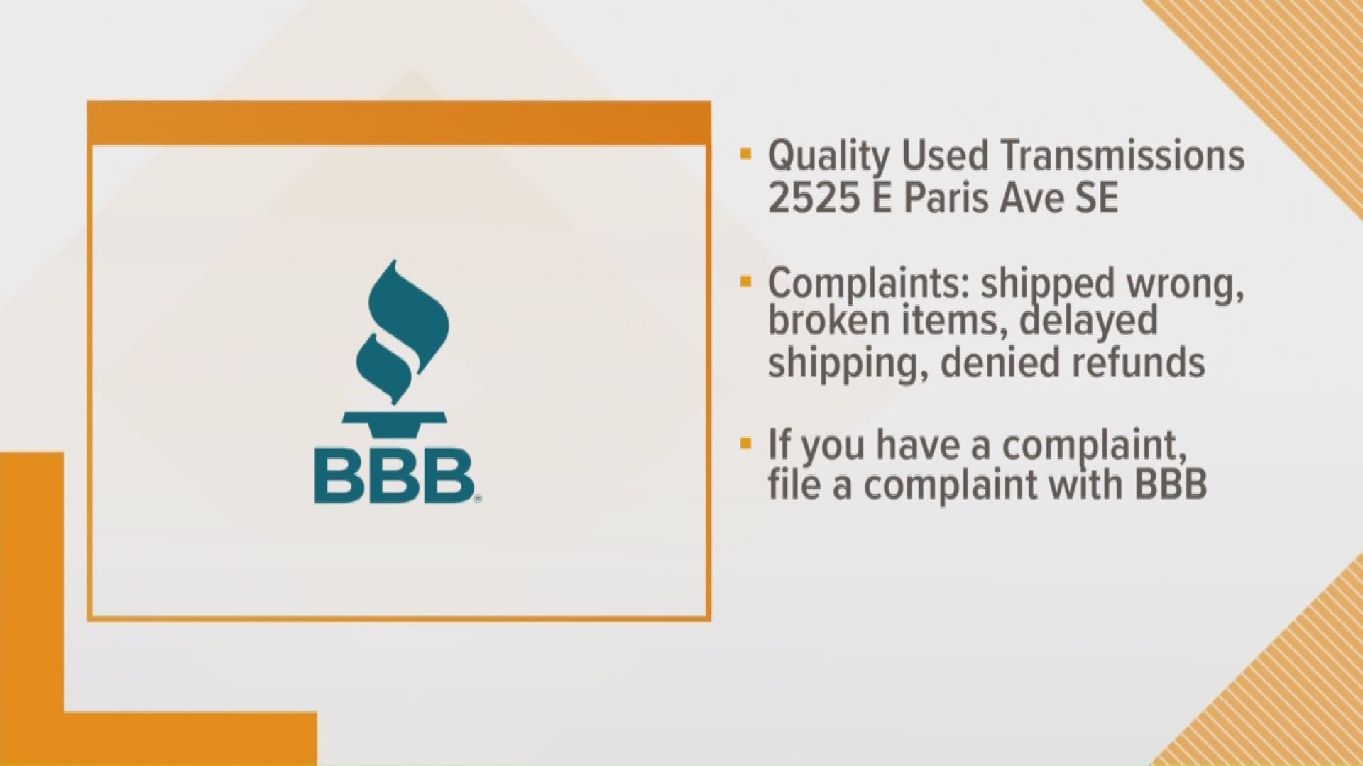 Consumer alert: BBB warns of GR online parts dealer