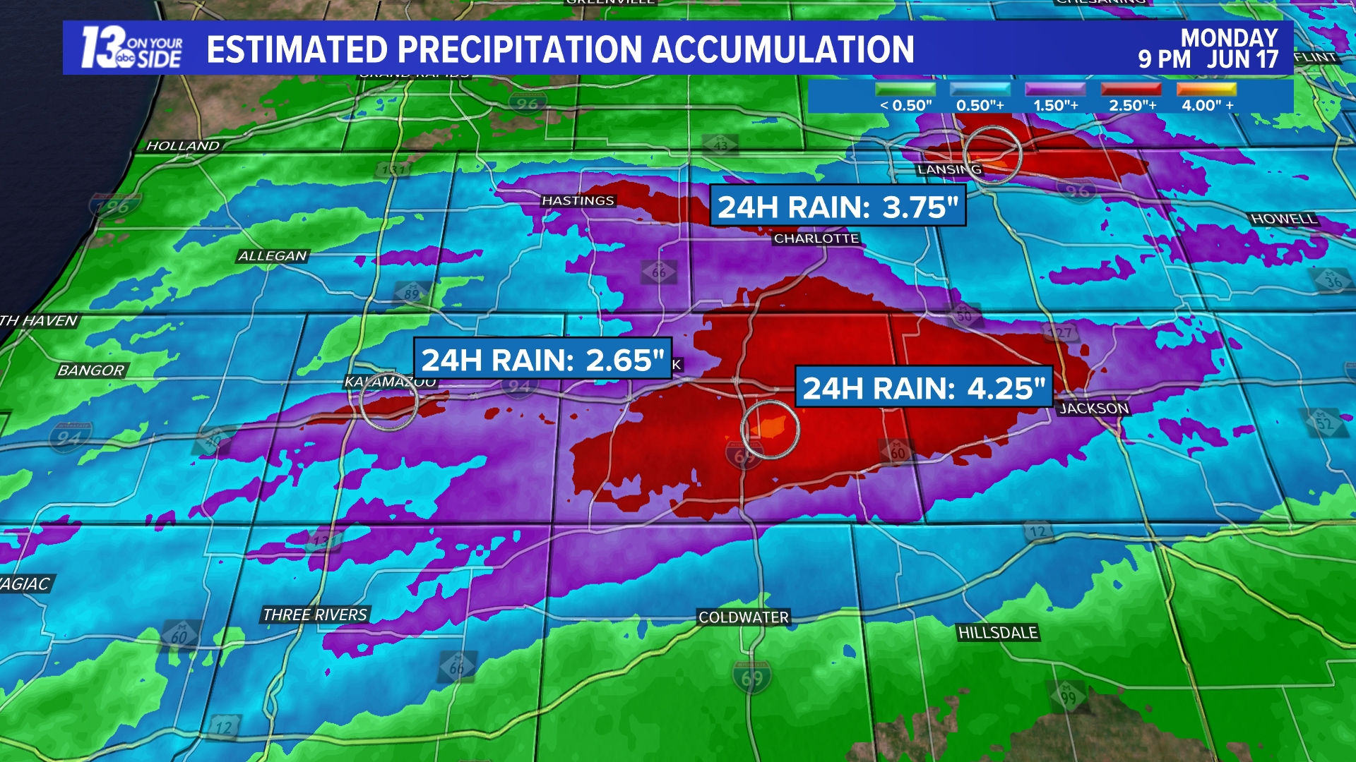 Sunday's storms cause damage, create flooding in West Michigan | wzzm13.com