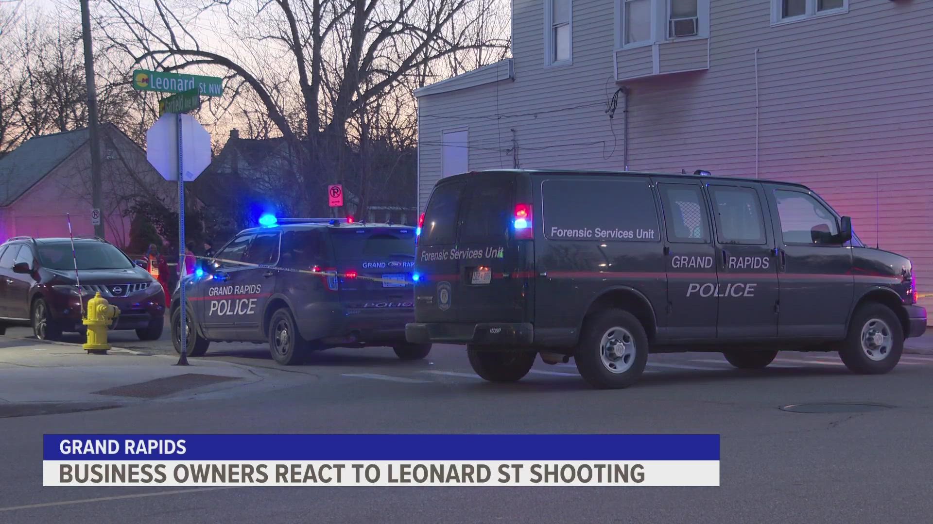 Business owner reacts to shooting on Leonard Street in Grand Rapids