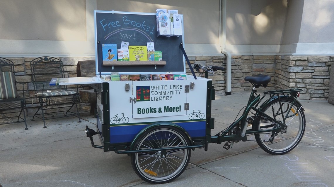 White Lake Community Library unveils new book bike