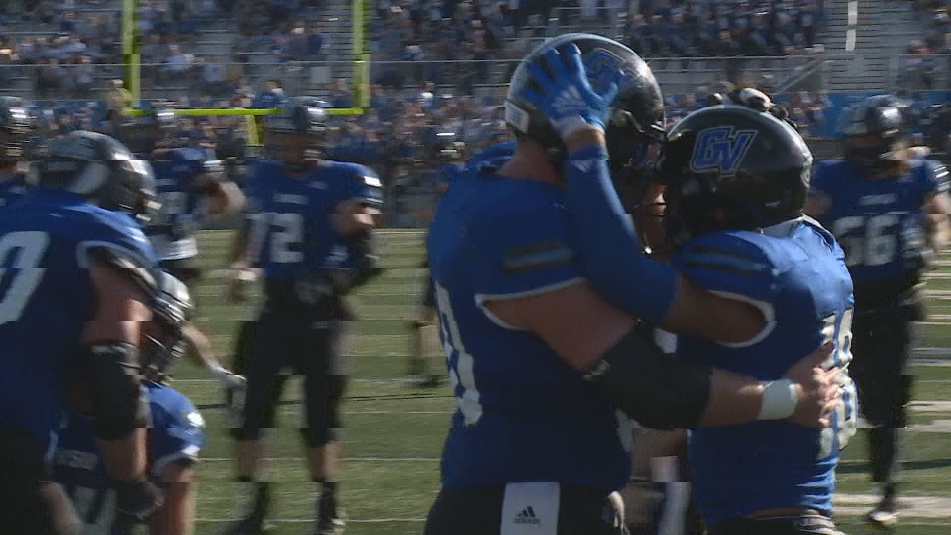 The No. 1-ranked Grand Valley State Lakers claimed a 56-3 Homecoming victory over Northern Michigan Saturday afternoon.