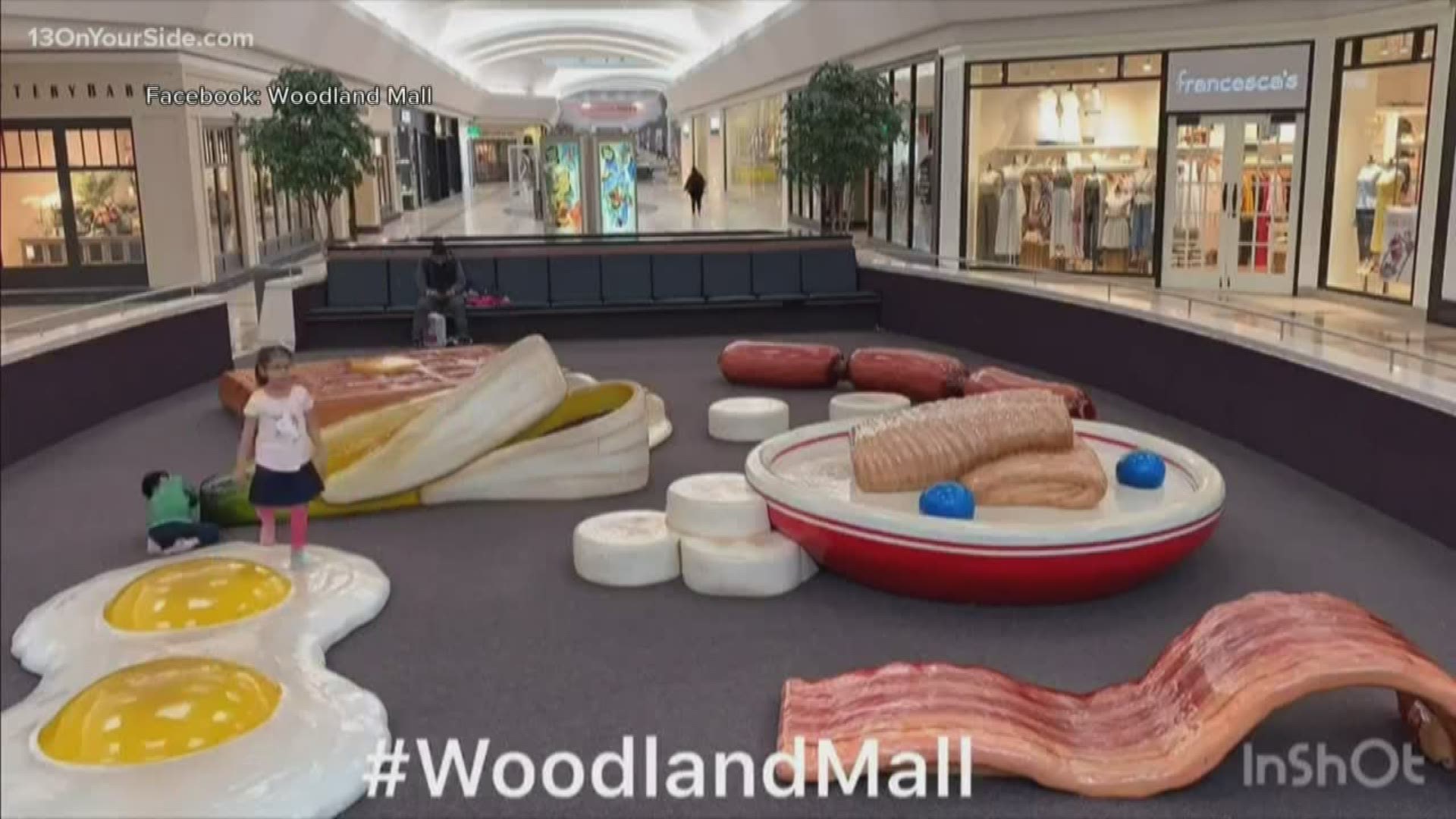 Woodland Mall is giving the community a chance to bring home the bacon and eggs, two central pieces of its iconic play area that were retired earlier this year.