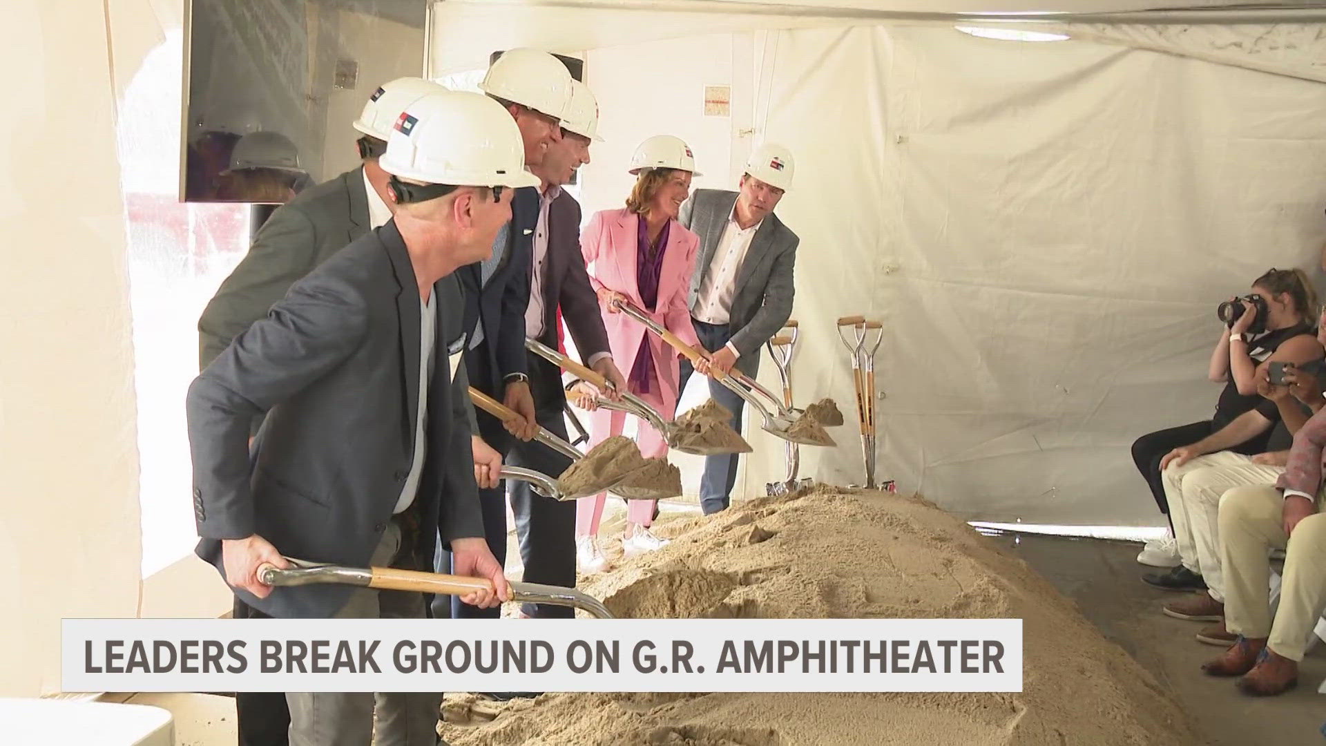 Construction on the 12,000-seat amphitheater is officially underway following the ground breaking ceremony Tuesday.