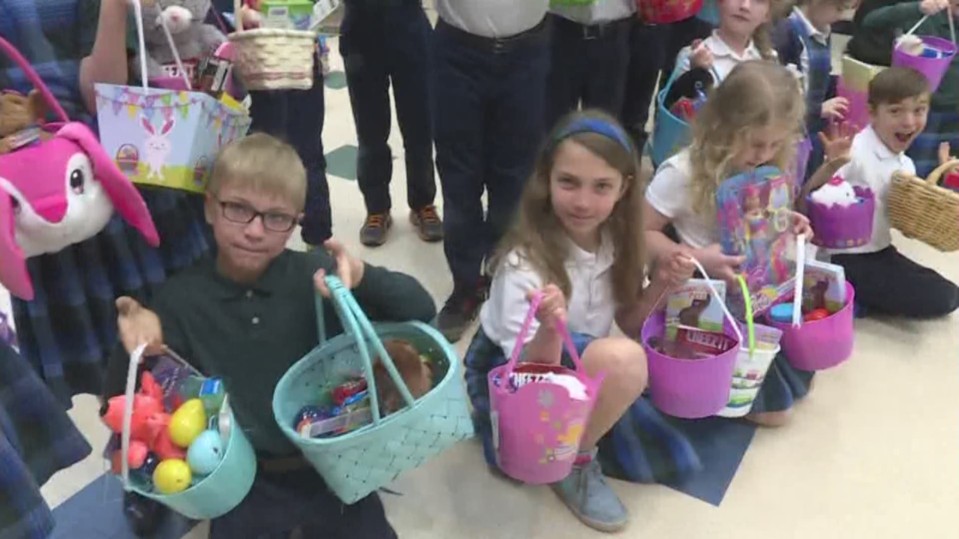 Students fill Easter baskets for families in need