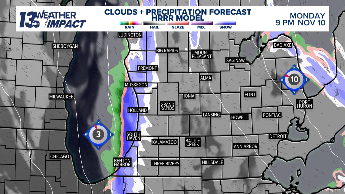 Heavy lake-effect snow Monday along the lakeshore | wzzm13.com