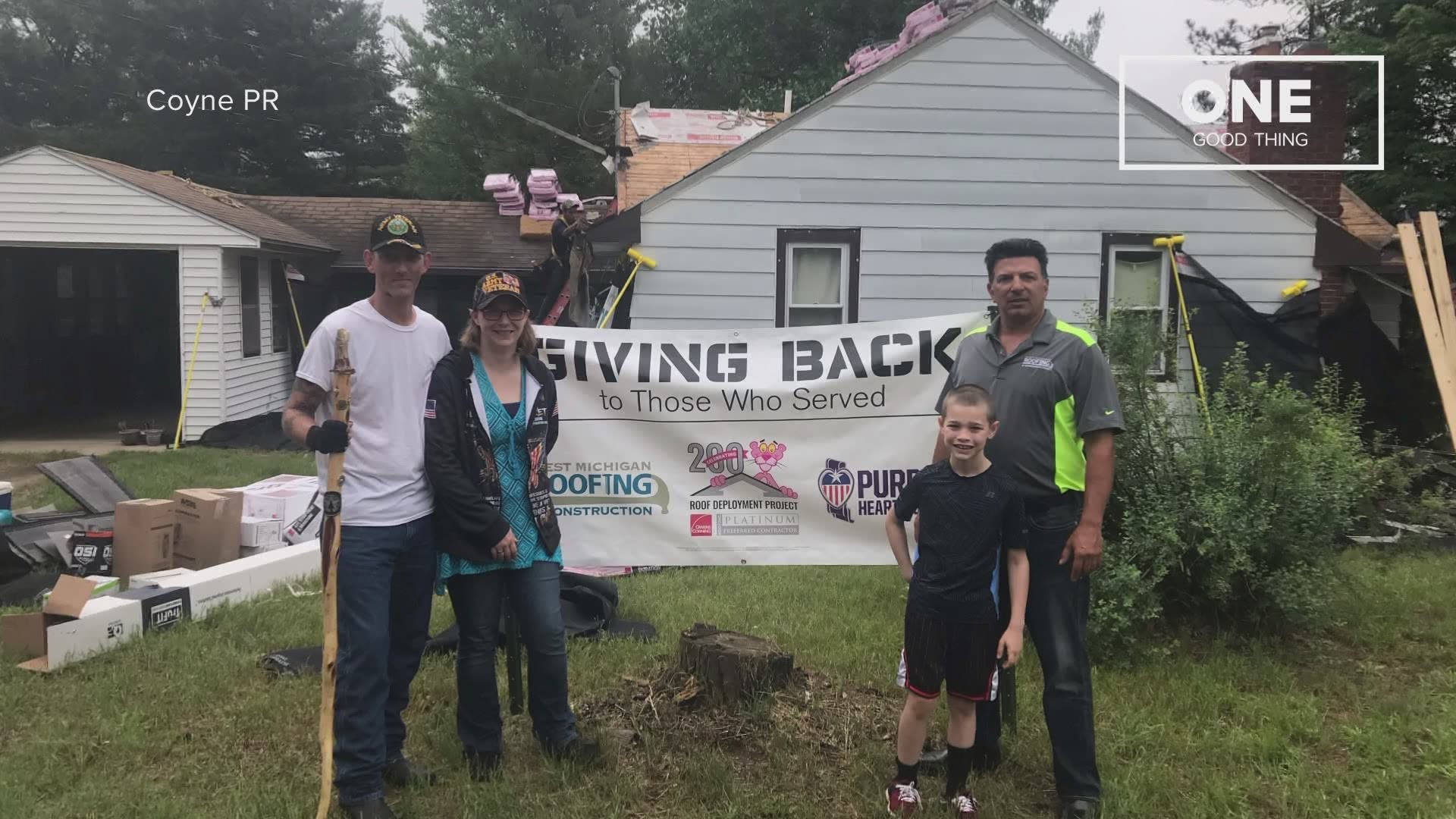 Last week in White Cloud, West Michigan Roofing and Construction put on a new roof at the home of Jeannie Cruzan, a US Army vet.