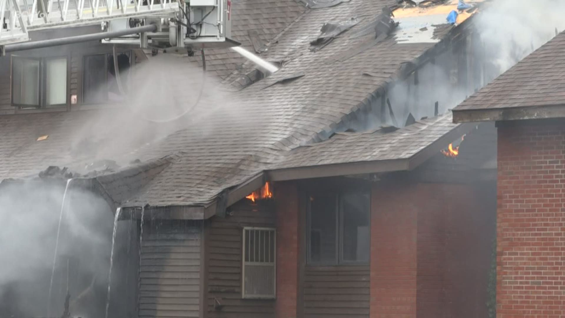 Wyoming apartment building catches fire