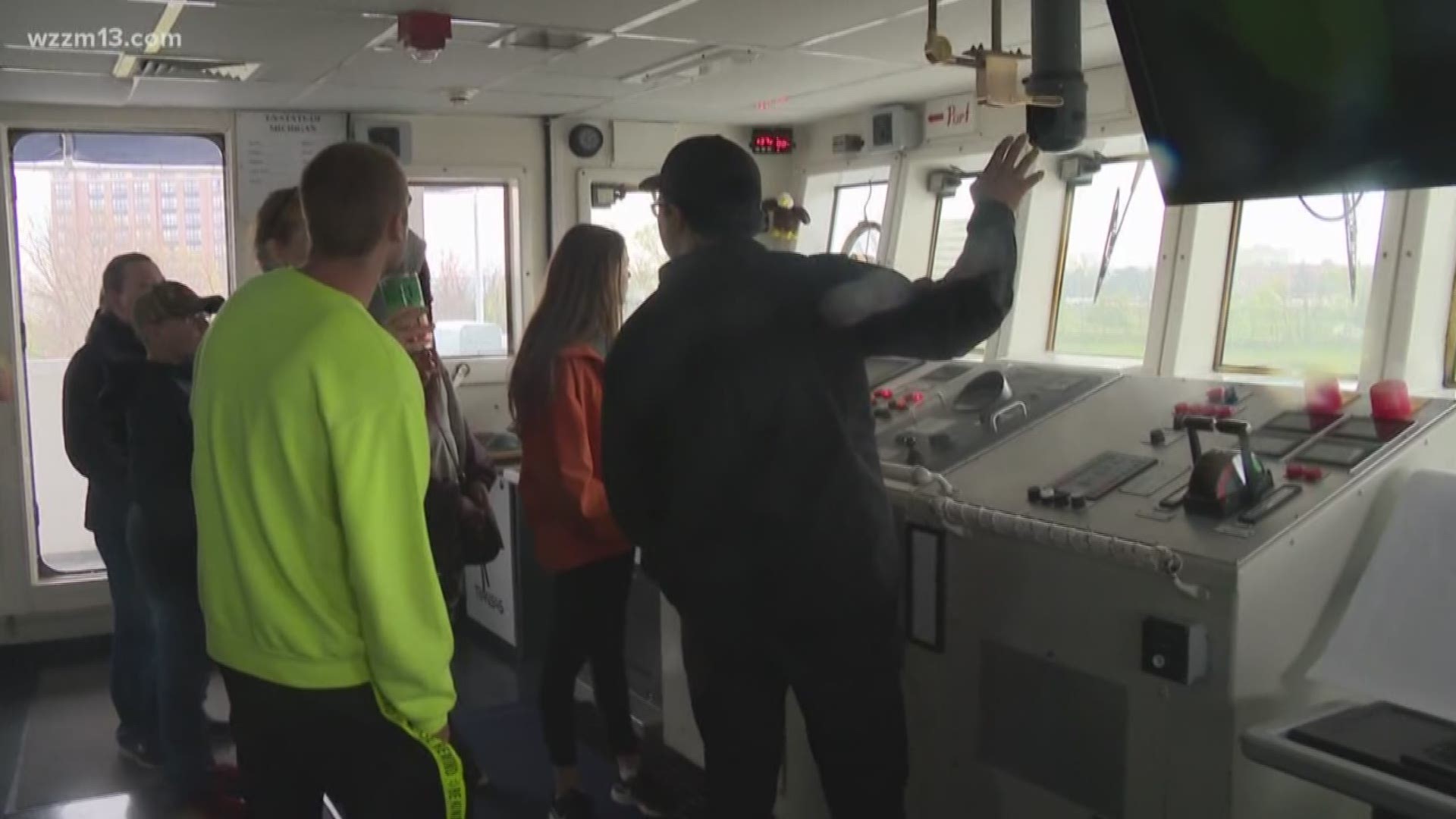 Muskegon students get a chance to see firsthand was crew life during 'Maritime Career Day.'