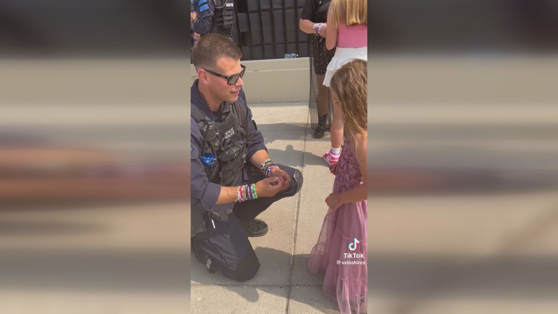 7-year-old goes viral after trading friendship bracelets with MSP